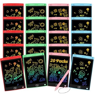 20 Pack LCD Writing Tablet for Kids - Erasable and Reusable Toddler Doodle Board in 8.5 inch, Ideal Drawing Pad for Learning Toy for Ages 3-8, Gift for Girls Boys (20 Pack)