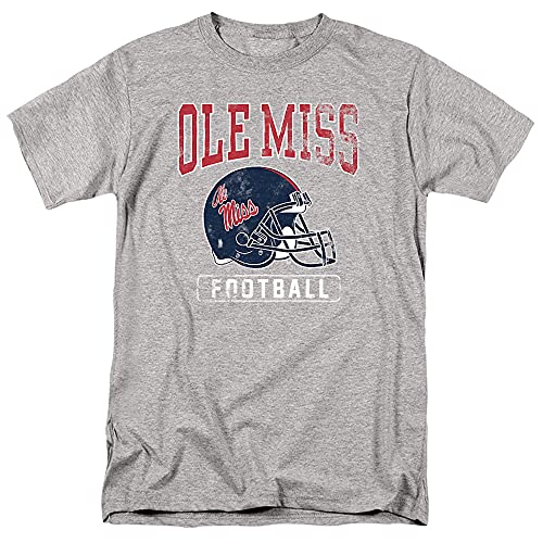 University of Mississippi Ole Miss Official Football Helmet Unisex Adult T-Shirt, Athletic Heather, X-Large