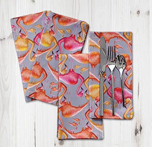 Serviettes en tissu de cuisine imprimé oiseau gris pour déco - 3
