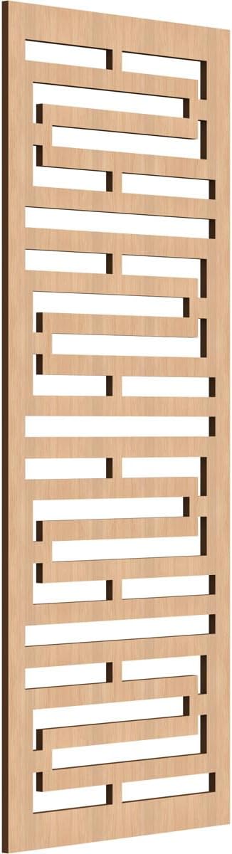13 3/8"W x 34 3/8"H x 1/4"T Petersburg Decorative Fretwork Wood Wall Panels, Hickory