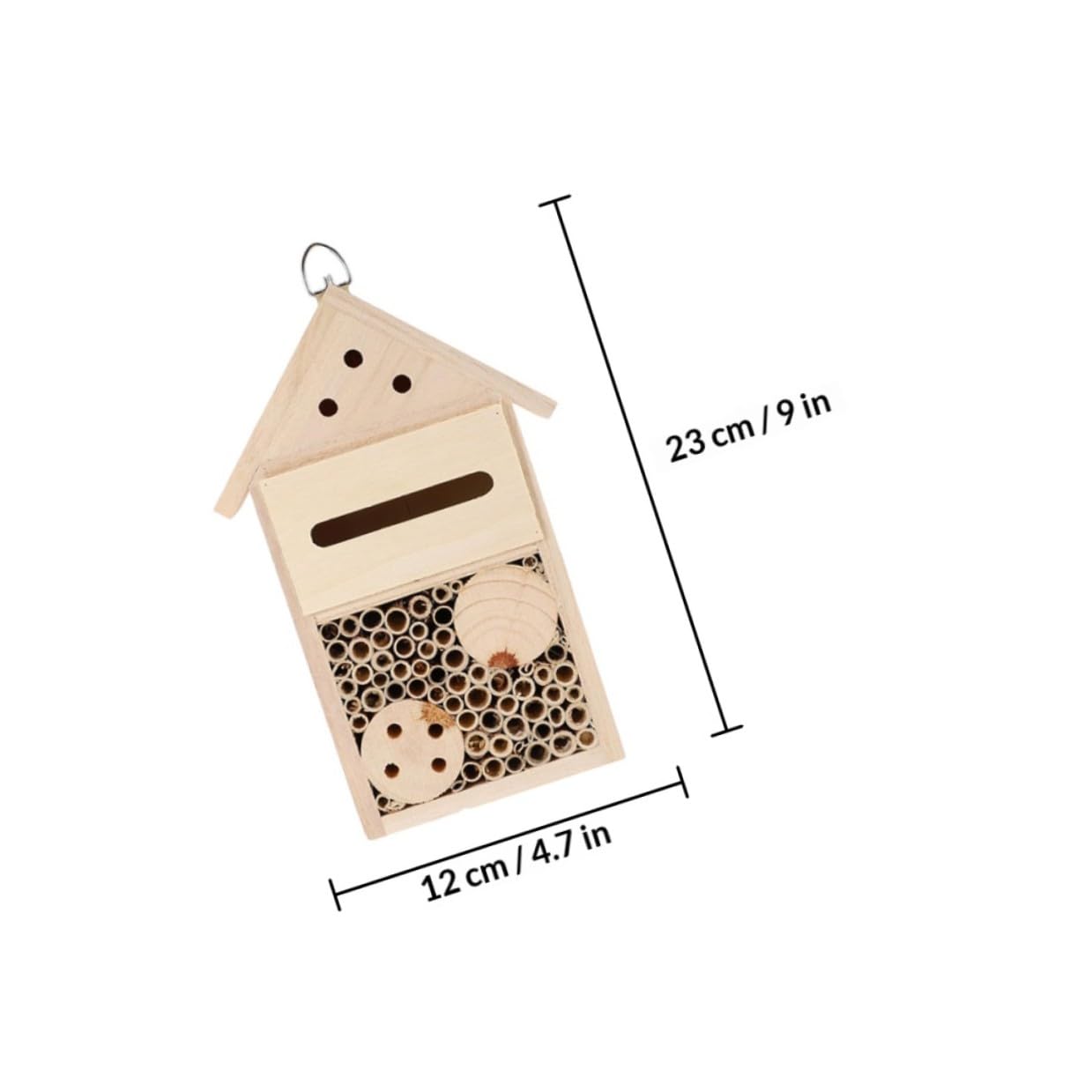 2 Stück Hängendes Insektenhaus Bienenhotel und Nistkasten für Marienkäfer Schmetterlinge Ökologische Gartendekoration Schutz und Brutstätte für Wildbienen 12x7x23cm 19x4x35cm