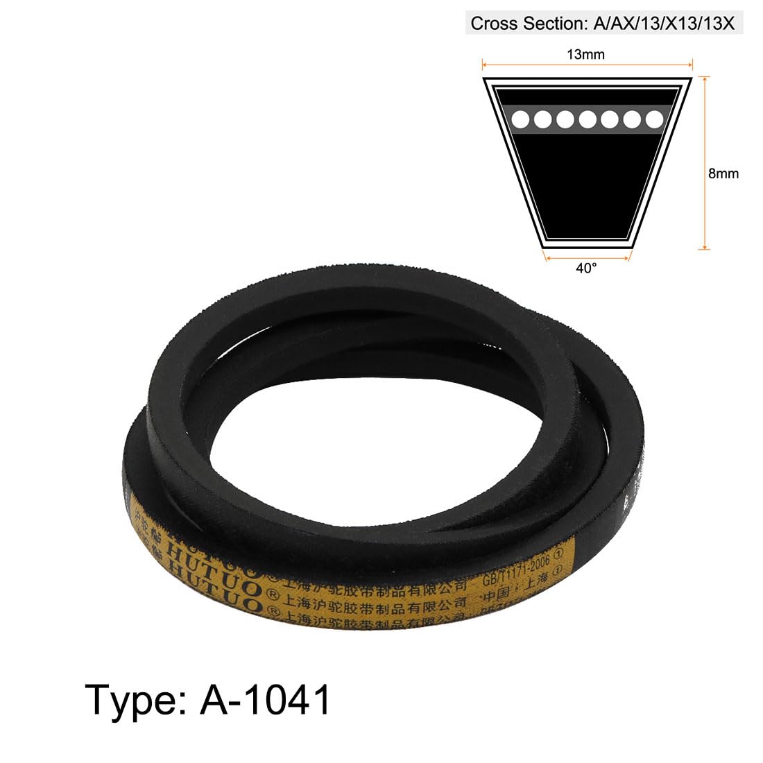 Sourcing Map M41 Keilriemen – Pitch-Länge 104,1 Cm, Außenumfang 1050 Mm, Aus ölbeständigem Neopren-Gummi