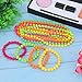 GSHLLO 8 Pcs 80s Women Costume Accessories Set Neon Beaded Necklace Bracelet 80s Jewelry Party Prom Beaded Chains Fancy Dress Accessories for Women