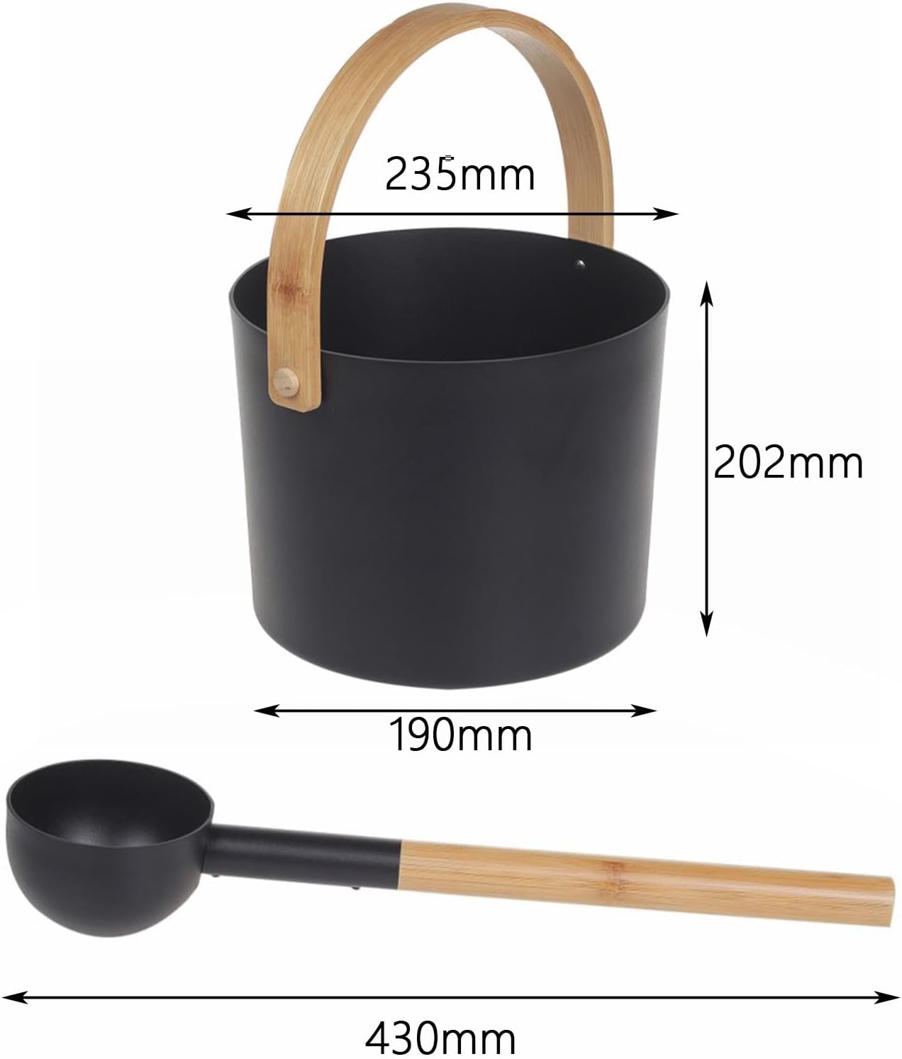 Dualoai Sauna Bucket and Spoon, Portable 7L Large Capacity Sauna Barrel, Durable Sauna Water Bucket, Sauna Accessories for Sauna Rooms, Hotels - Image 3