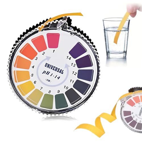 1 Pièce Papier Indicateur Rouleau,Papier Test de pH Universel Bandes de Test pH Rouleau de Bandes de Test pH, 5m Mesure de pH Gamme Complète 0-14, test d'acidité pour aquariums