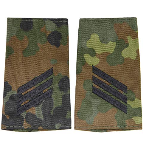 baum-m gmbh Rangschlaufen für Schulterklappen für die Deutsche Bundeswehr flecktarn mit schwarzem oder goldenem Stick Hauptgefreiter Cover