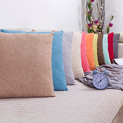 Jepeak Throw Pillow Covers Cushion Cases Pack Of 2 Linen Farmhouse Modern Decorative Solid Square Pillow Covers For Couch Sofa Bed Home Decoration (Charcoal Grey, 20 X 20 Inch) #TOP5
