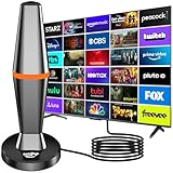 2026 Digital TV Antenna for Smart TV Indoor, TV Antenna for Local Channels with Strong Magnetic Base, 360° Reception HD Antennas for TV Indoor 4K Supports Smart & Older TVs - 10FT Long Cables