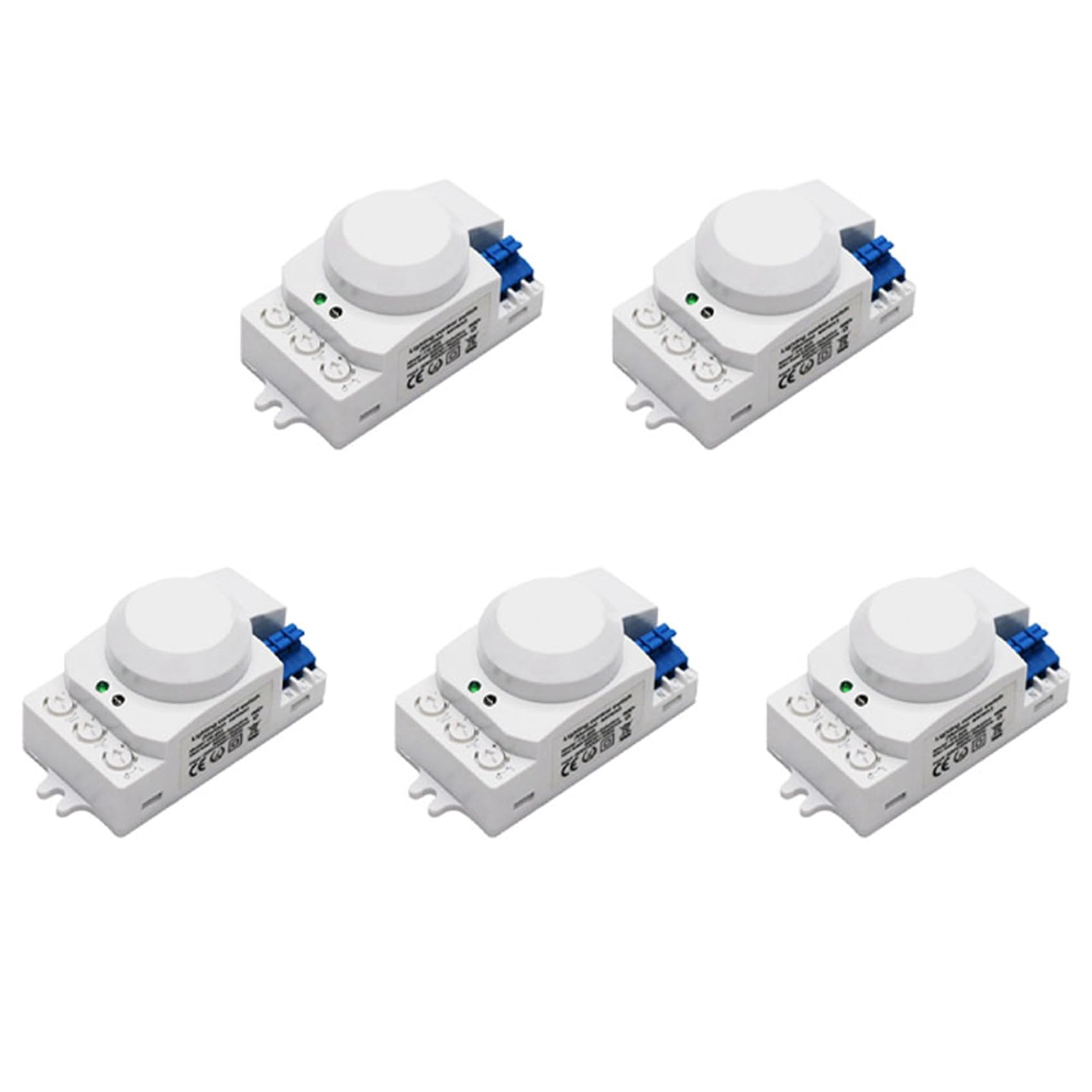 Jnchdghwa White 5X 5.8Ghz Hf System Led Microwave 360 Degree Motion Sensor Light Switch Body Motion Detector,