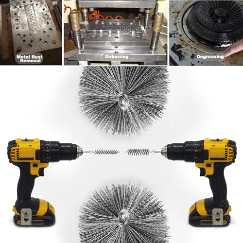 Image of 5Pcs 5 /8 inch Stainless Steel Wire Bore Brush for Power Drill Cleaning