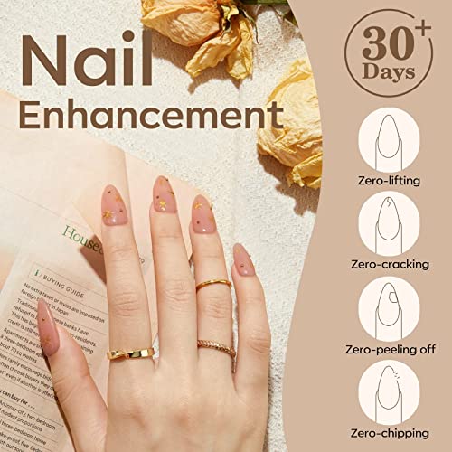 Image of modelones Gel Polish Builder Nail Gel, Base Colors 8-in-One Jelly Caramel Brown Nude Pink Clear Builder Nail Gel Polish for Hard Extension Rubber Lamp Cured 6 Colors