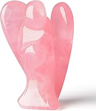 QINJIEJIE 1.5 Inch Angel Statue Rose Quartz Crystals Stones Statue Living Room Decor Angel Figurine Home Decor Items Angel Statue Decoration Chakra Decor Meditation Decor Cute Statue Thanksgiving Gift