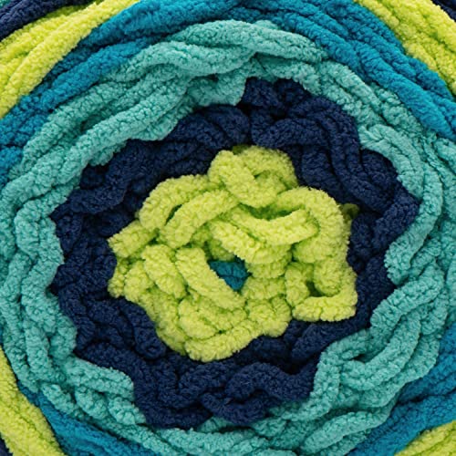 Image of Bernat Blanket Stripes 300g Acid Aqua Yarn - 2 Pack of 300g /10.5oz - Polyester - 6 Super Bulky - Knitting /Crochet