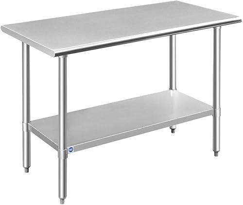 Vista 31 de Rockpoint - Mesa de acero inoxidable para preparación y trabajo con protector contra salpicaduras, 24 x 36 pulgadas; para cocina comercial, metal