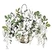 House of Silk Flowers Artificial Wisteria Hanging Basket, White