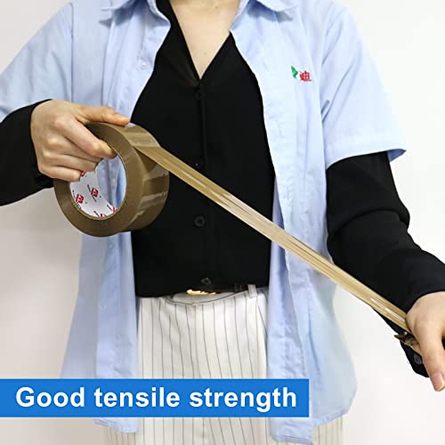 Bomei Pack No Noise Brown Packing Tape, Quiet Packaging Tape Refill 2 Rolls With Dispenser, 1.88 Inch X 110 Yards, Heavy Duty Shipping Tape For Sealing Packing, Moving, Office&Storage #TOP6