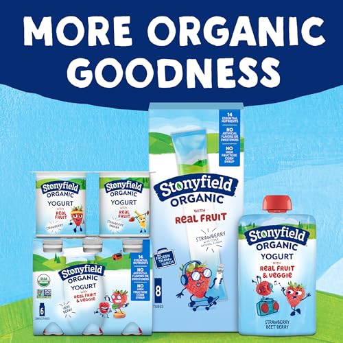 Stonyfield Organic Kids Strawberry Beet Berry Whole Milk Yogurt Pouches, 3.5 oz., 4 Ct – Real Fruit and Veggie; On The Go Snack and Breakfast Addition - Thumbnail 7