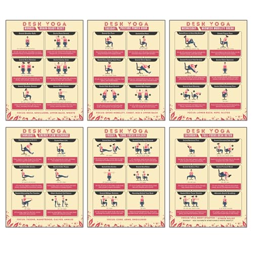 Auroscent Desk Yoga 7-Day Seated Stretching Routine – Printed Chair