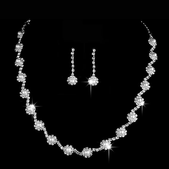 Buy Yikisdy Wedding Necklace Earrings 