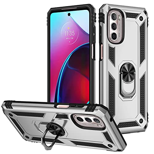 Elubugod Case for Motorola Moto G Stylus 5G 2022 Case Cover,Magnetic Car Mount Bracket Shell Case for Motorola Moto G Stylus 5G 3rd gen 2022 XT2215DL XT2215-2 XT2215-3 XT2215-4 Case Silver