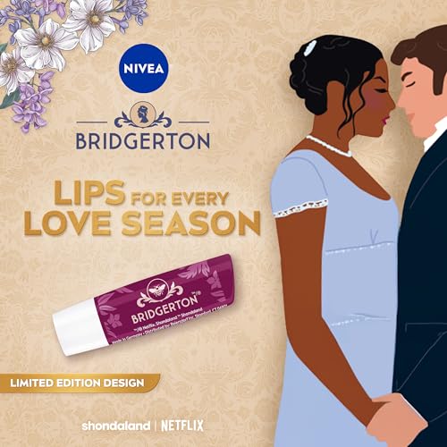 NIVEA Blackberry Pie Lip Care, Bridgerton Design Lip Balm, 0.17 OZ