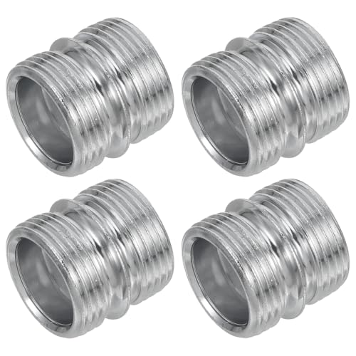 Amosfun M8 1.25 Nut Double Head Connector for Wire Shelving 4-Pack Metal Tube Connector 0.87 Inch Diameter Industrial Rack Accessories for Home and Commercial Use