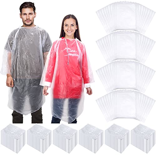 Poncho de pluie d'urgence imperméable transparent pour adulte pack de 200