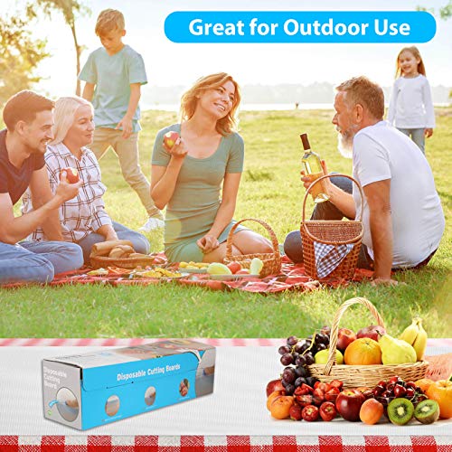 Redvigh Disposable Plastic Cutting Boards For Kitchen & Outdoor, Cooking Prep, Camping, Bbqs, Traveling Or Kitchen – Easy To Use Flexible Cutting Board Sheets With Built In Sliding Cutter 9.83' #TOP5