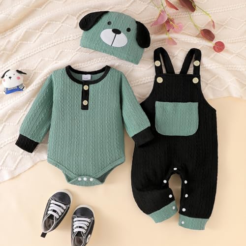 Baby Boy Clothes Cute Long Sleeve Romper Infant Pocket Overalls Adjustable Suspender Pants Set 0-18 Months2