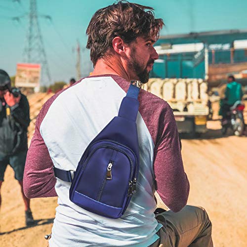 Urban-Peacock Black Compact Sling Bag & Cross-body Chest or Shoulder Backpack (Black with Red)4