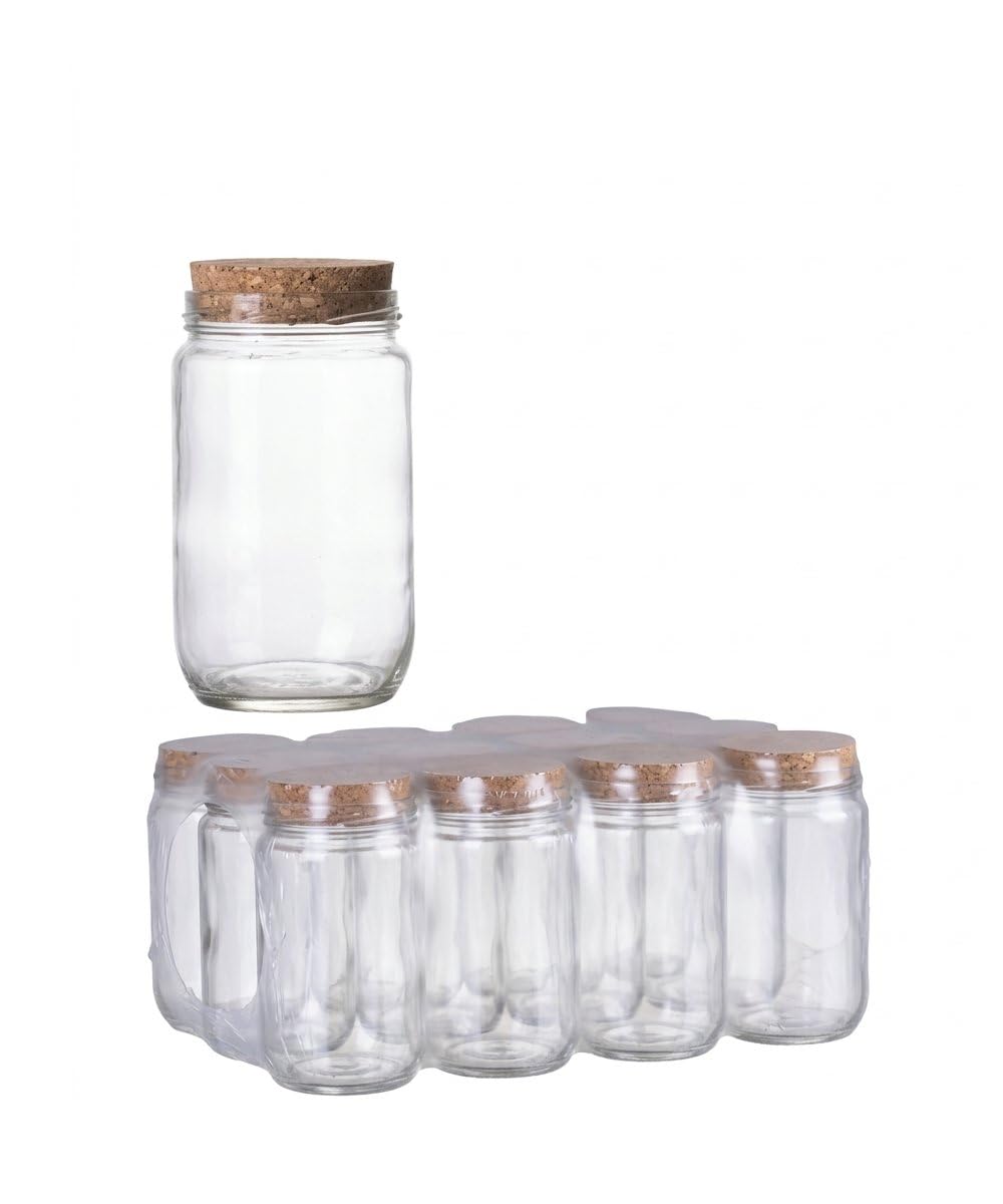 Vaso Tondo in Vetro per Conserve 720 ml con Tappo in Sughero