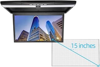 Monitor de coche de 17,3 pulgadas, pantalla LCD HD, pantalla de montaje en techo de automóvil, TV Multimedia, reproductor de vídeo for coche, enlace IR FM ,Potente Rendimiento De ReproduccióN(15 inch