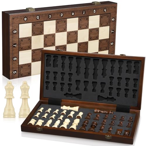 Peradix Ajedrez de Viaje Grande Magnético 39x39cm - Juego de Ajedrez Plegable Premium- Ajedrez de Madera Campamentos y Al Aire Libre