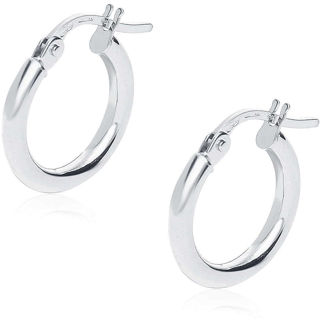 Orecchini da donna di GioiaPura della collezione oro 375. Orecchini a cerchio realizzati in oro bianco 9kt. Diametro: 10mm. Spessore: 2mm. Peso: 0,85 g circa. La referenza è gp9-s164591