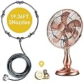 BYBAG Outdoor Misting Fan Kit for Water Misting Cooling System Misters.19.36FT (5.9M) Mister Fan Line and 5 Brass Mist Nozzles and A Brass Adapter .Fan Mister for Cooling Outdoor Patio…
