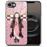 Akatxezy Nezuko Anime Glossy Phone Case, Tempered Glass Silicone Cover, Iconic Manga Character for iPhone 16e