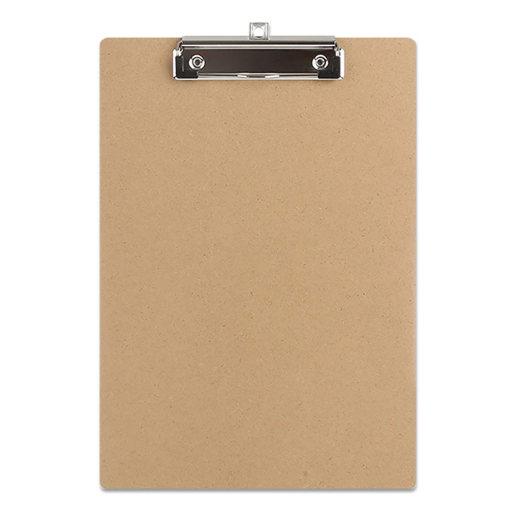 A4 Portablocco di Legno con Clip in Metallo gommato - Extra Spessa 4 mm - Pannello di Legno - Porta-Pad Lavagna da Scrittura Ideale per Il Lavoro Quotidiano,Set da 5 Pezzi