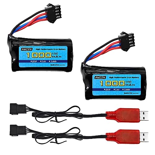 Batería Lipo 7.4V 2S de Alta Descarga SM-4P para Pistola de Gel M416 y Todoterrenos RC