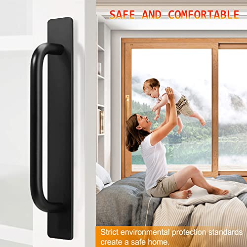 Young Dance Self-Stick Instant Cabinet Drawer Pulls - 2Pcs Aluminum Alloy Drawer Push Pull Handles Helper With Adhesive Door Handle For Kitchen Cabinet Drawer Window Sliding Closet (8.35", Black) #TOP5