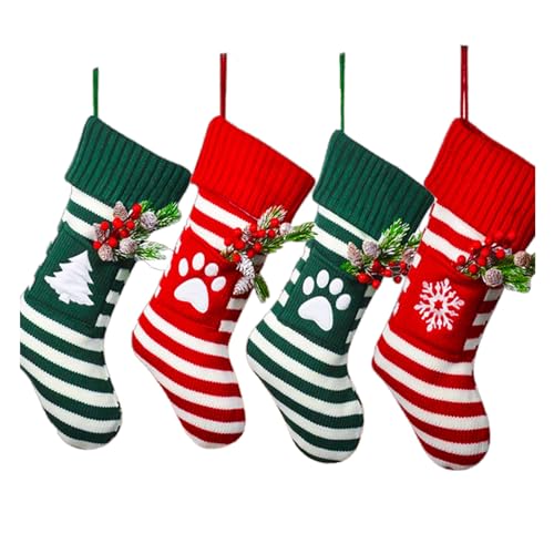 Chaussettes de Noël BaronHong avec motif patte d'animal pour cheminée