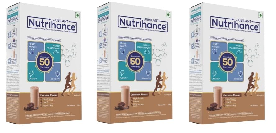 Image of Balanced With 50 Vital Nutrients|Nutrition Drink (3X400 G Chocolate Flavored), Powder, 3 count, 400 grams