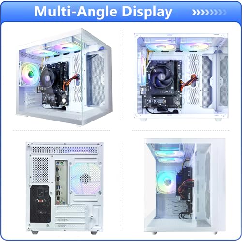 suevery Gaming PC Ryzen5 5600GT Nvme SSD 1TB 16GB RAM WiFi 6 Prebuilt Towers Desktop Computer White SUSU-V900W の商品画像 3