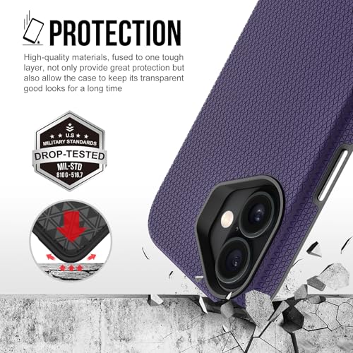 Image of NOXO Ultra-Hybrid Triangle Back Case Cover for iPhone 17, | Shockproof Design | Camera Protection | Soft TPU & Rugged PC | Bumper Case Cover for iPhone 17, (Deep Purple)