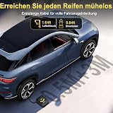 toptrek Sprężarka samochodowa 12 V DC, pompa do opon samochodowych, 10,3 bar, sprężarka powietrza z dużym wyświetlaczem LCD, wstępnie ustawione ciśnienie, automatyczne wyłączanie, pompka powietrza do