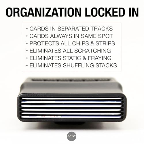 ACM 2.0 Wallets for Men & Women - Ultimate Organization Push Button Card Case - Individually Select Cards with Money Clip - Scratch & Damage Free Card Protection (Black Satin)4