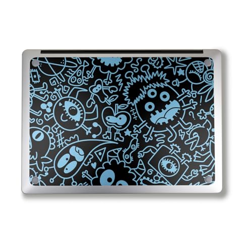 Image of Laptop Skin Compatible with Alienware M18 R2 (2024) - Dark Monster Doodles - Premium 3M Vinyl Protective Wrap Decal Cover - Easy to Apply | Crafted in The USA by MightySkins