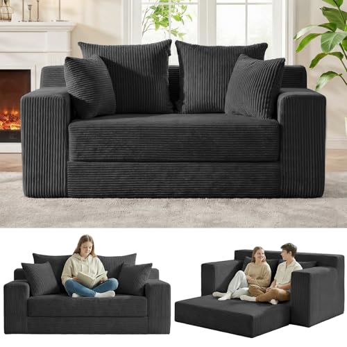 3-in-1 Convertible Sofa Bed: Boneless Loveseat Sleeper & Folding Couch