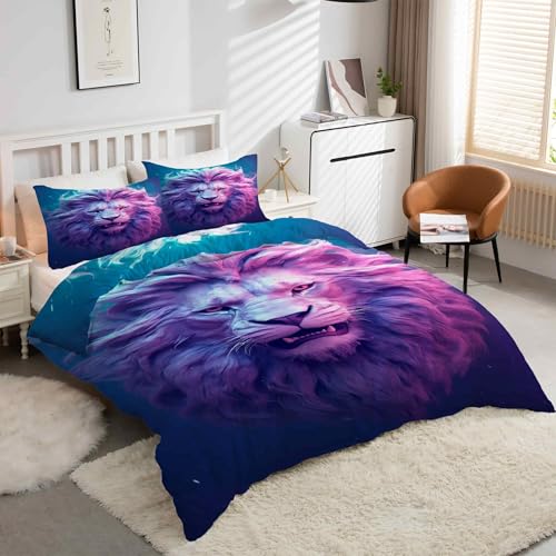 Housse de Couette 200x200 Animaux Lion pour une décoration de chambre sauvage - 2