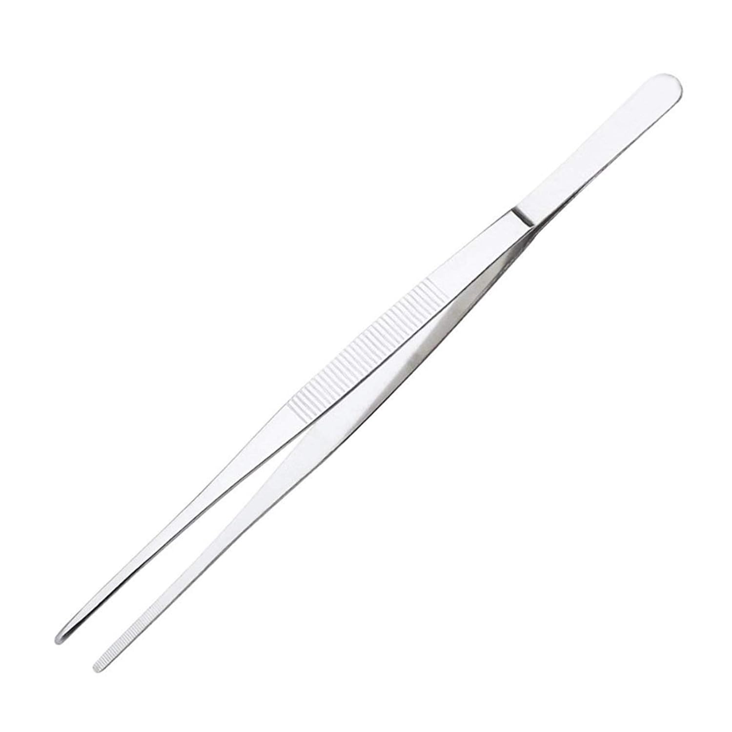 12 Inch Tweezers Stainless Steel Straight Serrated Tip