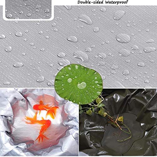 Bâche imperméable camping argent et vert bâche de protection 20 mil avec œillets - 6
